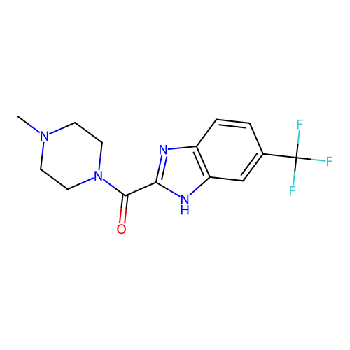 (4-methylpiperazin-1-yl)(5-trifluoromethyl-1H-benzoimidazol-2-yl)methanone structure