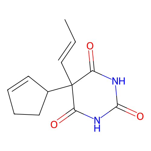 Barbituric acid, 5-(2-cyclopentenyl)-5-propenyl- structure