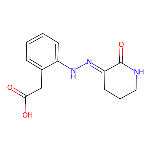 Acetic acid, 2-(o-((2-oxo-3-piperidinylidene)hydrazinyl)phenyl)- structure