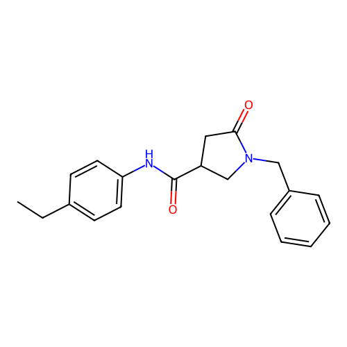 1-benzyl-N-(4-ethylphenyl)-5-oxopyrrolidine-3-carboxamide structure