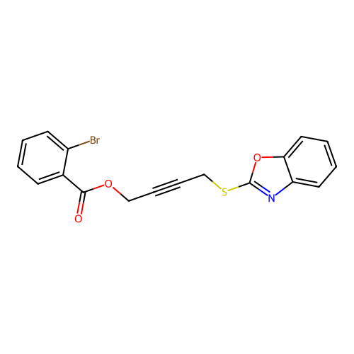 4-(1,3-Benzoxazol-2-ylsulfanyl)but-2-yn-1-yl 2-bromobenzoate structure