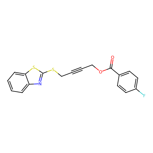 4-(1,3-Benzothiazol-2-ylsulfanyl)but-2-yn-1-yl 4-fluorobenzoate structure