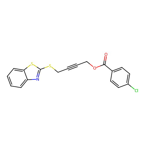 4-(1,3-Benzothiazol-2-ylsulfanyl)but-2-yn-1-yl 4-chlorobenzoate structure