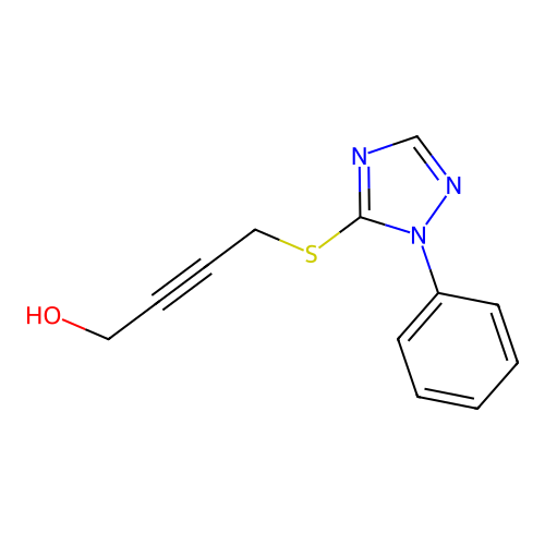 4-[(2-Phenyl-1,2,4-triazol-3-yl)sulfanyl]but-2-yn-1-ol structure