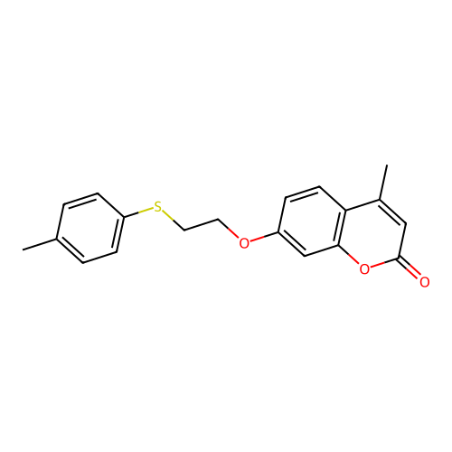 4-methyl-7-{2-[(4-methylphenyl)sulfanyl]ethoxy}-2H-chromen-2-one structure