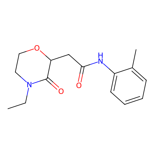 2-(4-ethyl-3-oxomorpholin-2-yl)-N-(2-methylphenyl)acetamide structure