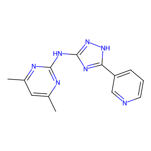 4,6-dimethyl-N-(5-(pyridin-3-yl)-1H-1,2,4-triazol-3-yl)pyrimidin-2-amine structure