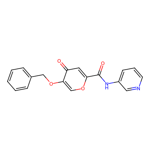 5-(benzyloxy)-4-oxo-N-(pyridin-3-yl)-4H-pyran-2-carboxamide structure