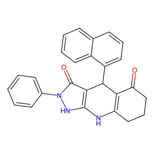 4-(naphthalen-1-yl)-2-phenyl-4,6,7,8-tetrahydro-2H-pyrazolo[3,4-b]quinoline-3,5-diol structure
