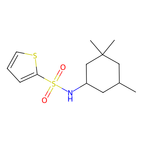 N-(3,3,5-trimethylcyclohexyl)thiophene-2-sulfonamide structure
