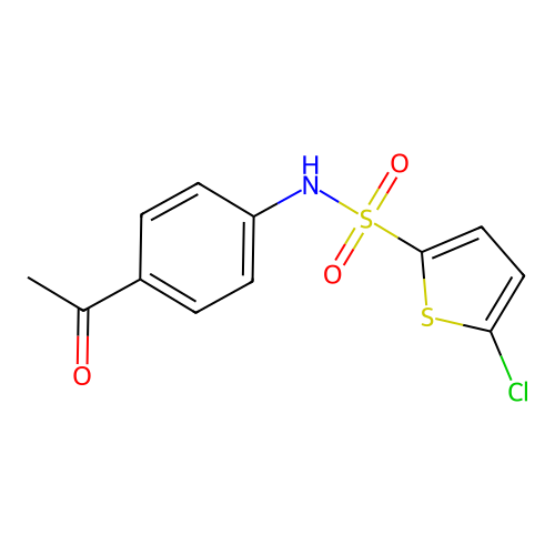 N-(4-acetylphenyl)-5-chlorothiophene-2-sulfonamide structure