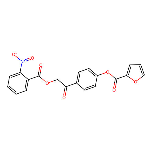 4-({[(2-Nitrophenyl)carbonyl]oxy}acetyl)phenyl furan-2-carboxylate structure