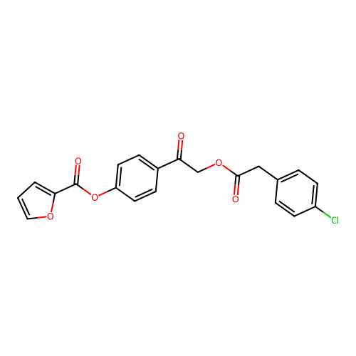 4-({[(4-Chlorophenyl)acetyl]oxy}acetyl)phenyl furan-2-carboxylate structure