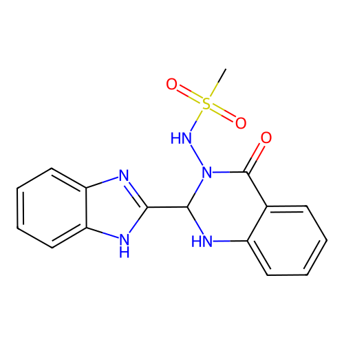 N-[2-(1H-benzimidazol-2-yl)-4-oxo-1,4-dihydroquinazolin-3(2H)-yl]methanesulfonamide structure