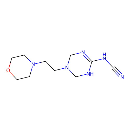 {5-[2-(Morpholin-4-yl)ethyl]-1,4,5,6-tetrahydro-1,3,5-triazin-2-yl}cyanamide structure