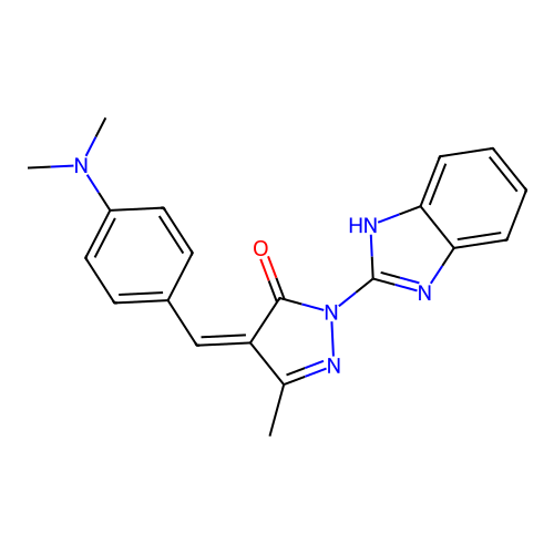 (Z)-1-(1H-benzo[d]imidazol-2-yl)-4-(4-(dimethylamino)benzylidene)-3-methyl-1H-pyrazol-5(4H)-one structure
