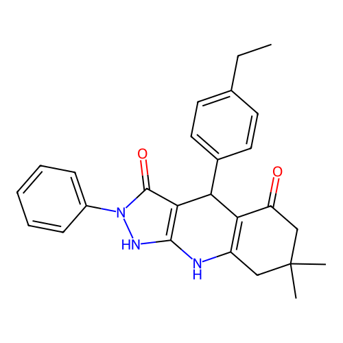 4-(4-ETHYLPHENYL)-3-HYDROXY-7,7-DIMETHYL-2-PHENYL-2H,4H,5H,6H,7H,8H,9H-PYRAZOLO[3,4-B]QUINOLIN-5-ONE structure