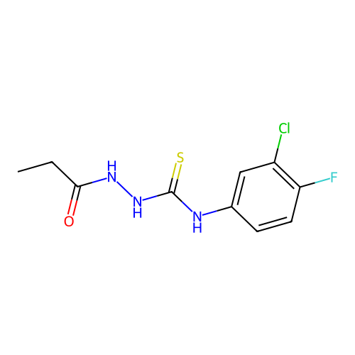1-(3-Chloro-4-fluorophenyl)-3-(propanoylamino)thiourea structure