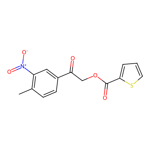 2-(4-Methyl-3-nitrophenyl)-2-oxoethyl thiophene-2-carboxylate structure