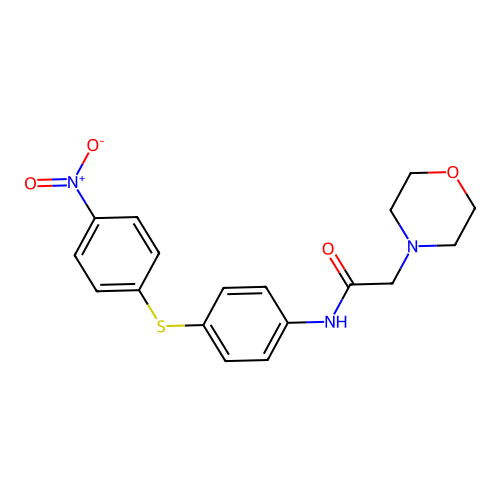 4-Morpholineacetamide, N-(4-((4-nitrophenyl)thio)phenyl)- structure