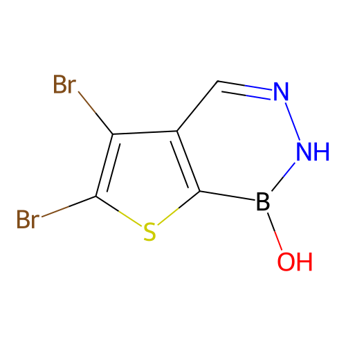 5,6-dibromo-1-hydroxy-2H-thieno[2,3-d]diazaborinine structure