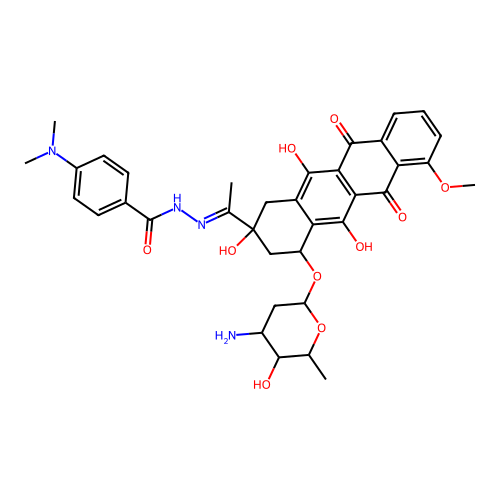 Daunomycin 4-dimethylaminobenzoylhydrazone monohydrochloride structure