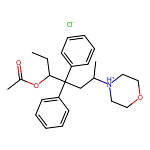 Acetic acid, (2,2-diphenyl-1-ethyl-4-morpholino)pentyl ester, hydrochloride structure