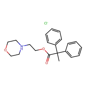Acetic acid, 2,2-diphenyl-2-methyl-, (2-morpholinoethyl) ester, hydrochloride structure