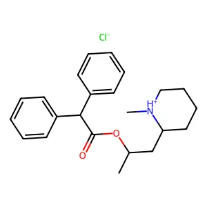 1-(1-Methylpiperidin-2-yl)propan-2-yl diphenylacetate--hydrogen chloride (1/1) structure