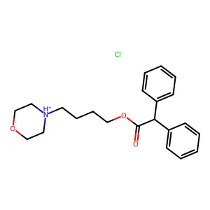 Acetic acid, 2,2-diphenyl-, (4-morpholinobutyl) ester, hydrochloride structure