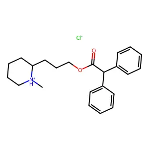 3-(1-Methylpiperidin-2-yl)propyl diphenylacetate--hydrogen chloride (1/1) structure