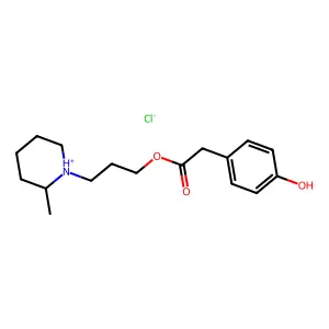 Acetic acid, p-hydroxyphenyl-, 3-(2-methylpiperidino)propyl ester, hydrochloride structure