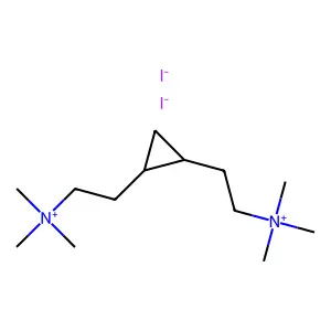 2,2'-(Cyclopropane-1,2-diyl)bis(N,N,N-trimethylethan-1-aminium) diiodide structure