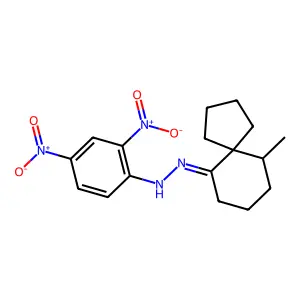 N-[(6-methylspiro[4.5]decan-10-ylidene)amino]-2,4-dinitroaniline structure