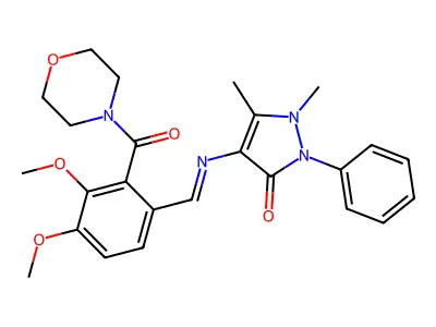 Morpholine, 4-(6-(((2,3-dihydro-1,5-dimethyl-3-oxo-2-phenyl-1H-pyrazol-4-yl)imino)methyl)-2,3-dimethoxybenzoyl)- structure