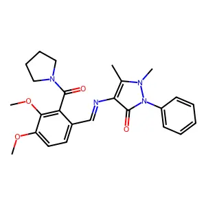 4-((3,4-Dimethoxy-2-(1-pyrrolidinylcarbonyl)benzylidene)amino)antipyrine structure