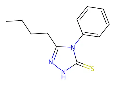 5-butyl-4-phenyl-2,4-dihydro-3H-1,2,4-triazole-3-thione structure
