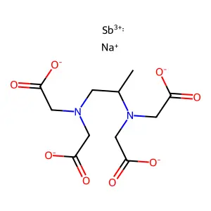 Acetic acid, (isopropylenedinitrilo)tetra-, antimony sodium salt, dihydrate structure