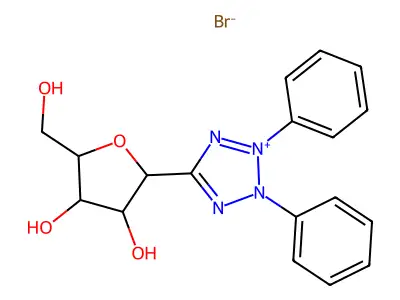 2-(2,3-Diphenyltetrazol-2-ium-5-yl)-5-(hydroxymethyl)oxolane-3,4-diol structure