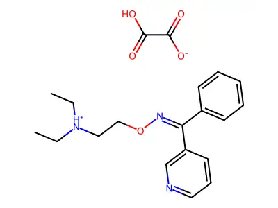 Ketone, phenyl 3-pyridyl, O-(2-(diethylamino)ethyl)oxime, oxalate (1:1), (Z)- structure