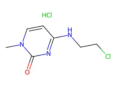 2(1H)-Pyrimidinone, 4-((2-chloroethyl)amino)-1-methyl-, hydrochloride structure