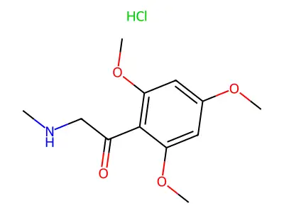 2-(Methylamino)-1-(2,4,6-trimethoxyphenyl)ethan-1-one--hydrogen chloride (1/1) structure