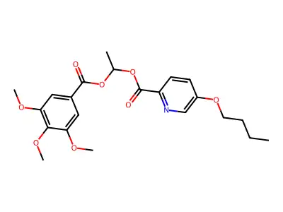 2-Pyridinecarboxylic acid, 5-butoxy-, 1-((3,4,5-trimethoxybenzoyl)oxy)ethyl ester structure