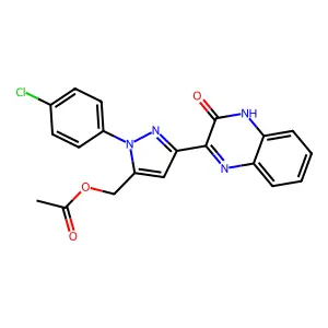 (1-(4-Chlorophenyl)-3-(3-hydroxy-2-quinoxalinyl)-1H-pyrazol-5-yl)methyl acetate structure