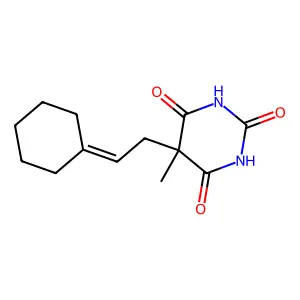 Barbituric acid, 5-(2-cyclohexylideneethyl)-5-methyl- structure
