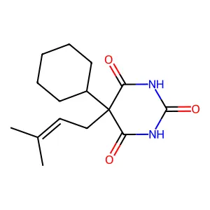 Barbituric acid, 5-cyclohexyl-5-(3-methyl-2-butenyl)- structure