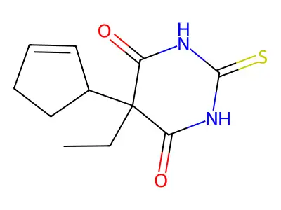 5-(Cyclopent-2-en-1-yl)-5-ethyl-4,6-dihydroxypyrimidine-2(5H)-thione structure