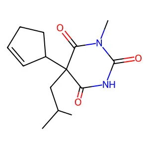 Barbituric acid, 5-(2-cyclopentenyl)-5-isobutyl-1-methyl- structure