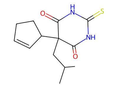 Barbituric acid, 5-(2-cyclopentenyl)-5-isobutyl-2-thio- structure