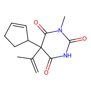Barbituric acid, 5-(2-cyclopentenyl)-1-methyl-5-(1-methylvinyl)- structure